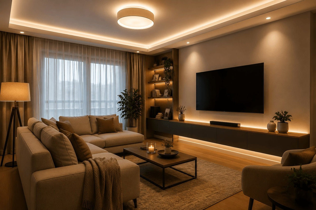 Cómo iluminar un living: ideas, lámparas y luz cálida para cada zona - Barcelona LED Argentina