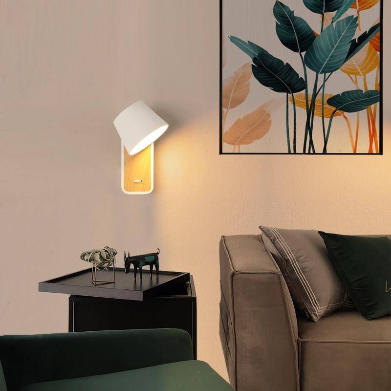 Aplique LED para Dormitorio de Madera rotatorio "KOPPEN" 6W 2700K (2)