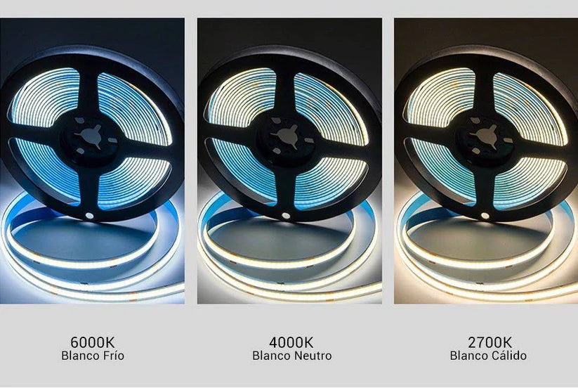 Tira LED COB 24V DC - 12W/m - 8mm - IP20 - Rollo de 5 metros - Corte cada 4,5 cm