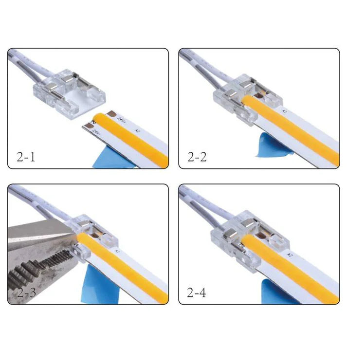 Conector para inicio de tira LED COB monocolor de 8mm