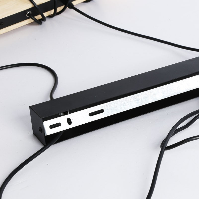 Lámpara colgante vintage madera "Otto" - 4 x E27 (1)