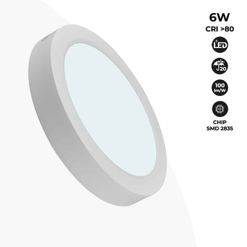 Plafón LED de superficie 6W Alta Eficiencia & Plafón LED de superficie 6W Alta Eficiencia