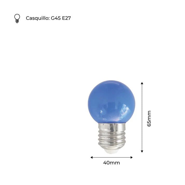 Lámparas de colores LED E27 G45 - 1W - Barcelona LED Argentina