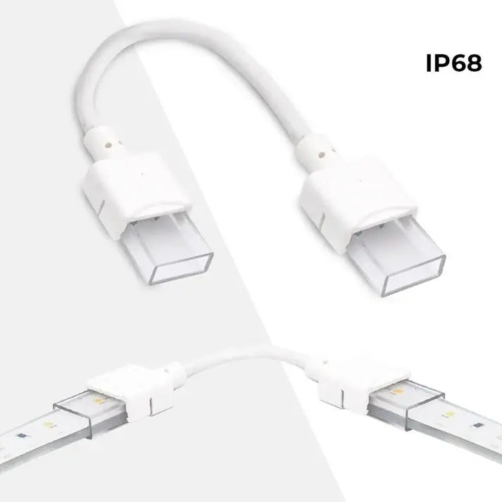 Conector estanco Tira LED a Tira LED con cable - Tira 10 mm - IP68 - 2 pines
