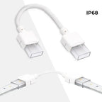 Conector estanco Tira LED a Tira LED con cable - Tira 10 mm - IP68 - 2 pines