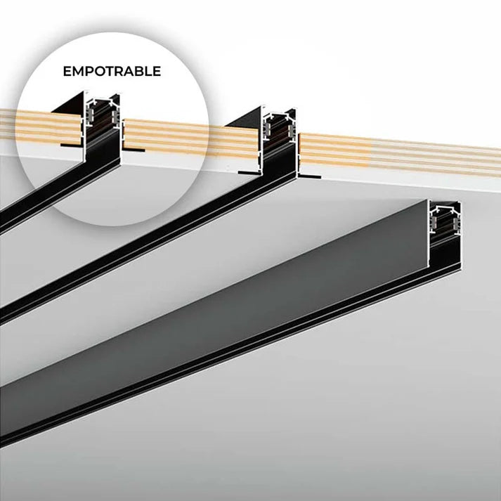 Carril magnético 20mm empotrable - 48V - 2 metros