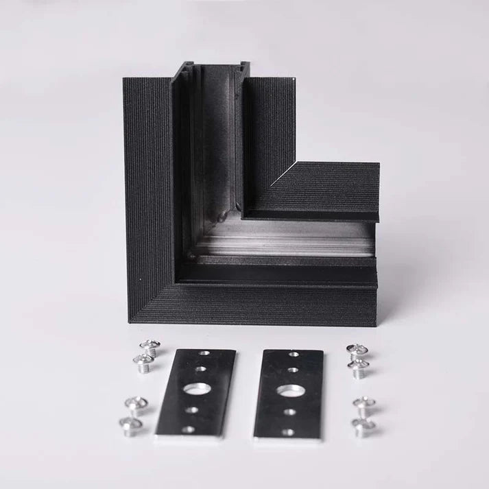 Unión en L para carriles magnéticos empotrables 20 mm - Horizontal