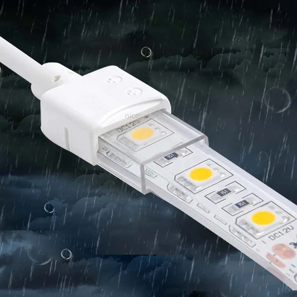 Conector estanco Tira LED a Tira LED con cable - Tira 10 mm - IP68 - 2 pines