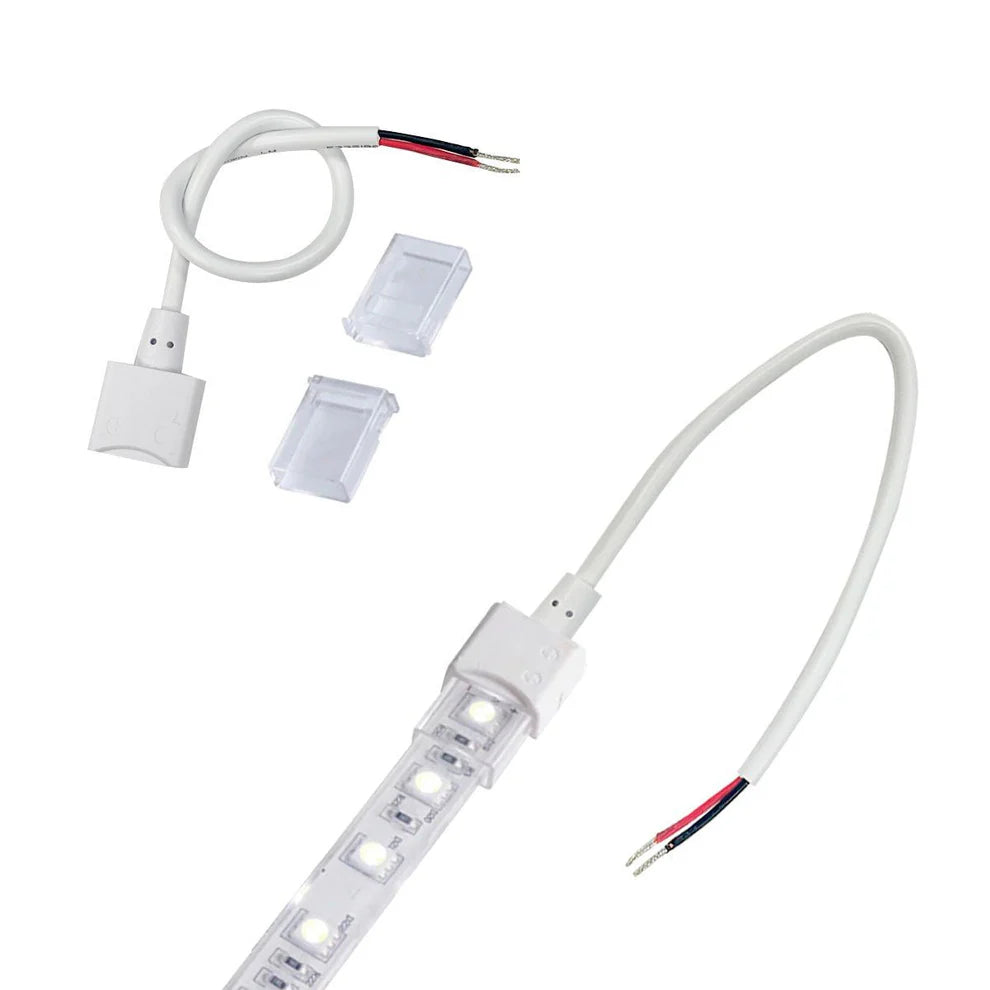 Conector estanco de inicio tira LED - 2 pines - ancho 10mm - IP68