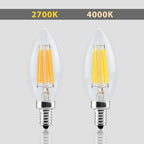 Bombilla LED filamento Vela E14 C35 - 5W - Transparente