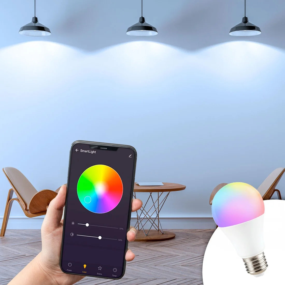 Bombilla Smart WIFI RGB + CCT - E27 9W