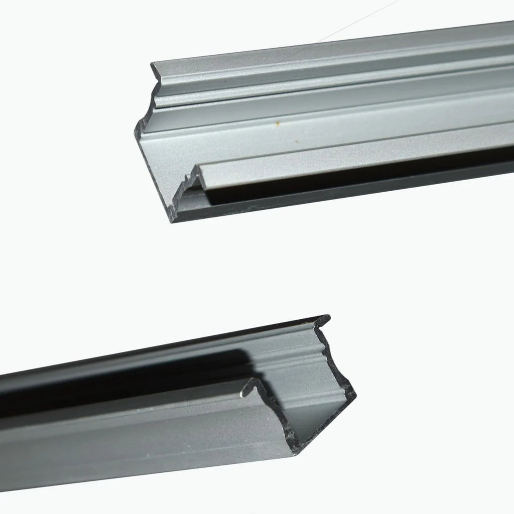 Perfil de aluminio de empotrar - Kit completo - 25 x 14,5mm - Tira LED hasta 12 mm - 2 metros