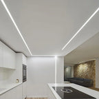 Perfil de aluminio de empotrar - Kit completo - 25 x 14,5mm - Tira LED hasta 12 mm - 2 metros