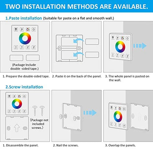 Controlador RGBW para tiras LED con panel táctil RF - 5-24V/DC