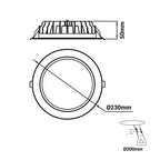 Downlight LED CCT de alta eficiencia- 40W - Driver Lifud - Corte Ø 200-220mm IP54