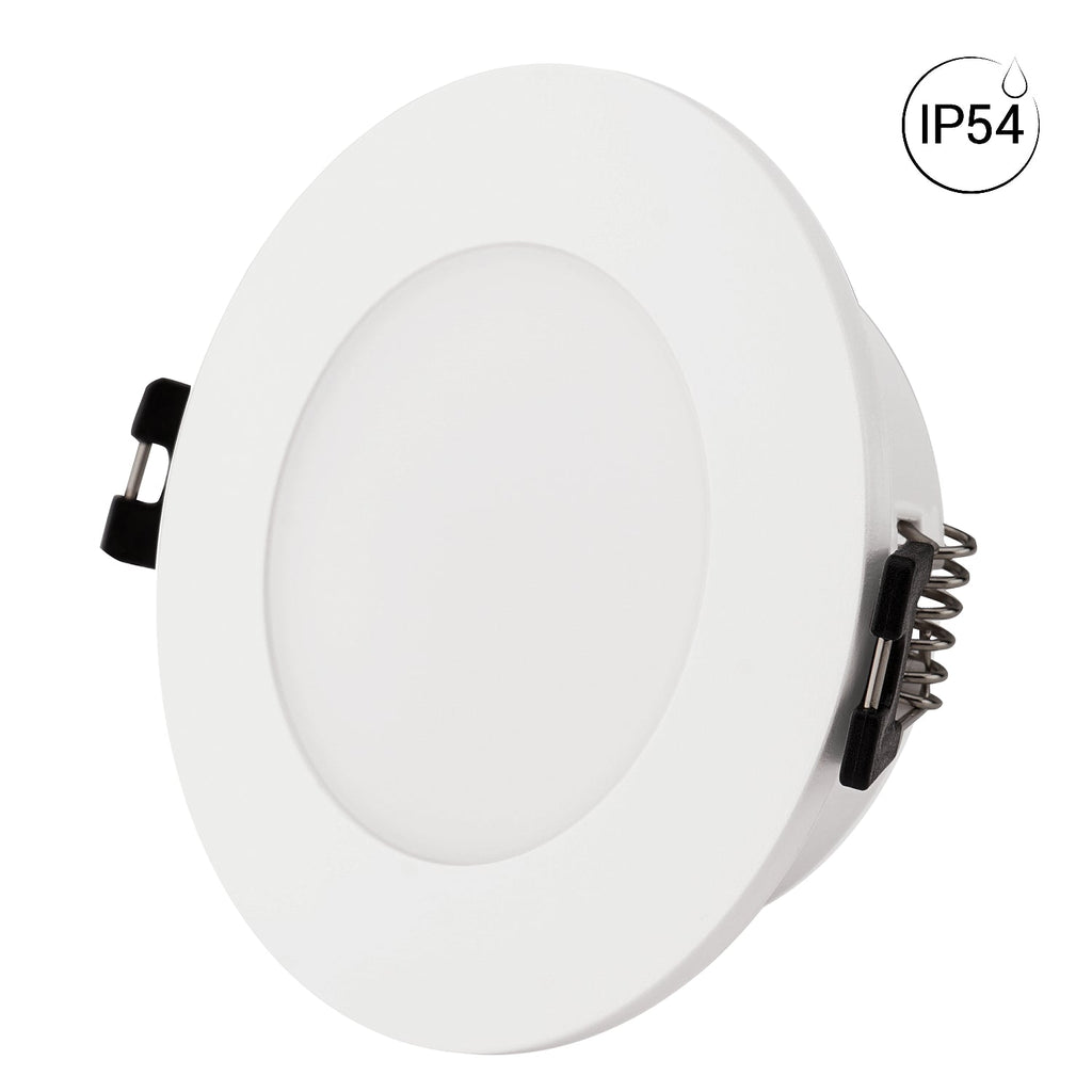 Aro downlight estanco circular para bombilla GU10 / MR16 - Difusor opal - Corte Ø 75-80 mm - IP54