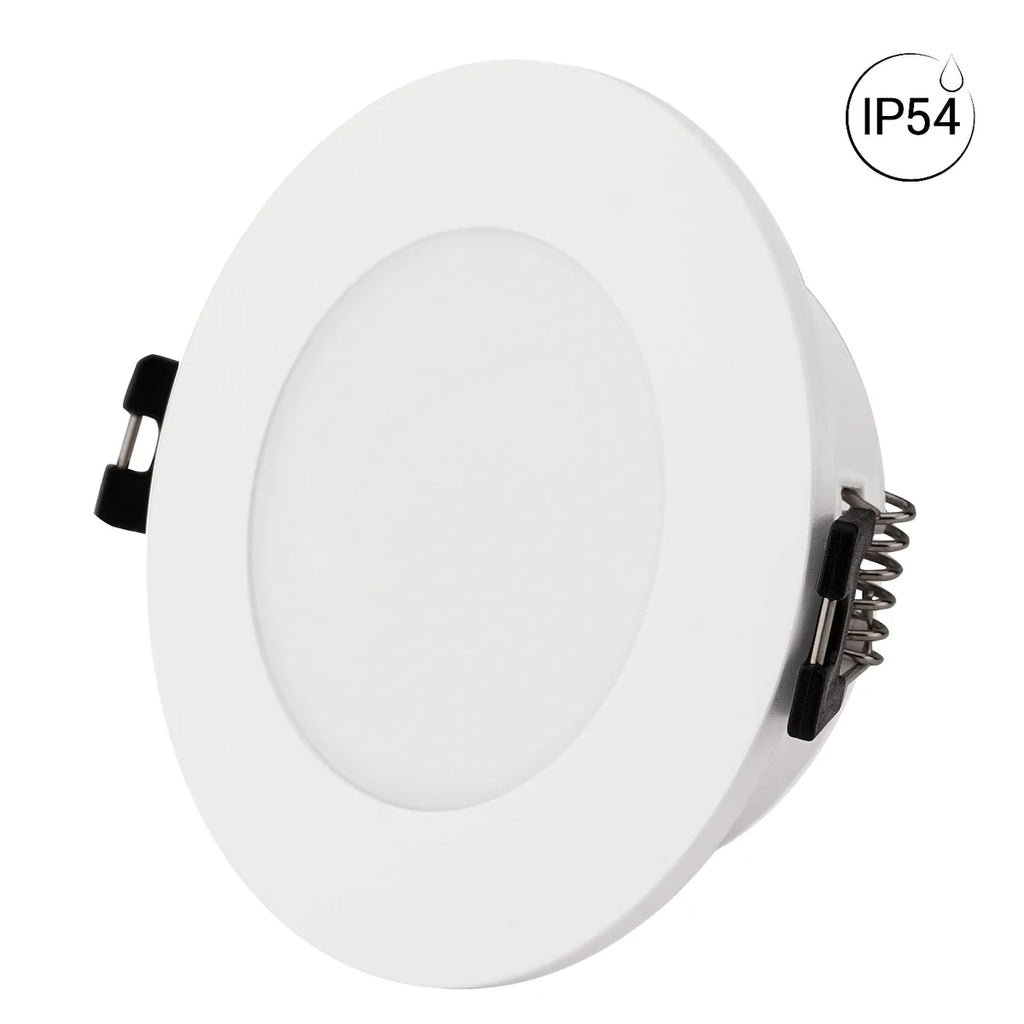 Kit Spot LED de Embutir Redondo Estanco IP54 GU10 + Portalámpara + Bombilla GU10 - Difusor opal - Corte Ø 75-80 mm