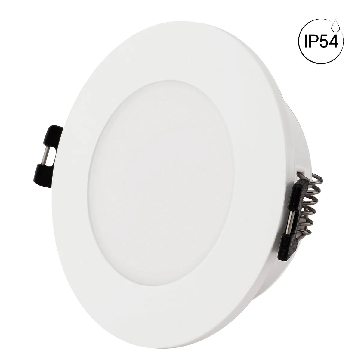 Kit Spot LED de Embutir Redondo Estanco IP54 GU10 + Portalámpara + Bombilla GU10 - Difusor opal - Corte Ø 75-80 mm