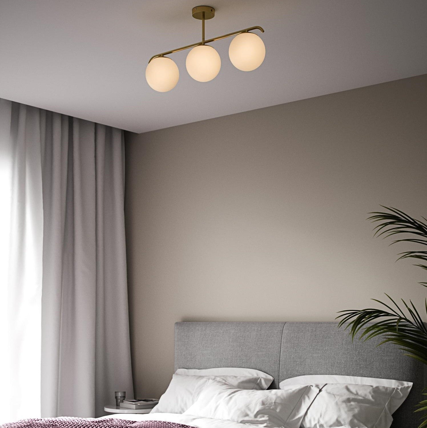 Lámpara de techo triple bolas cristal "TALÍ" - 3xE27 (1)