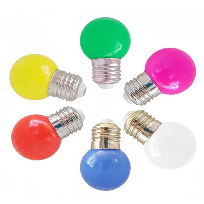 Bombilla de colores LED E27 G45 - 1W & Bombilla de colores LED E27 G45 - 1W