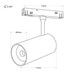 Foco LED para carril magnético 48V - 18W - 2800K - Barcelona LED Argentina