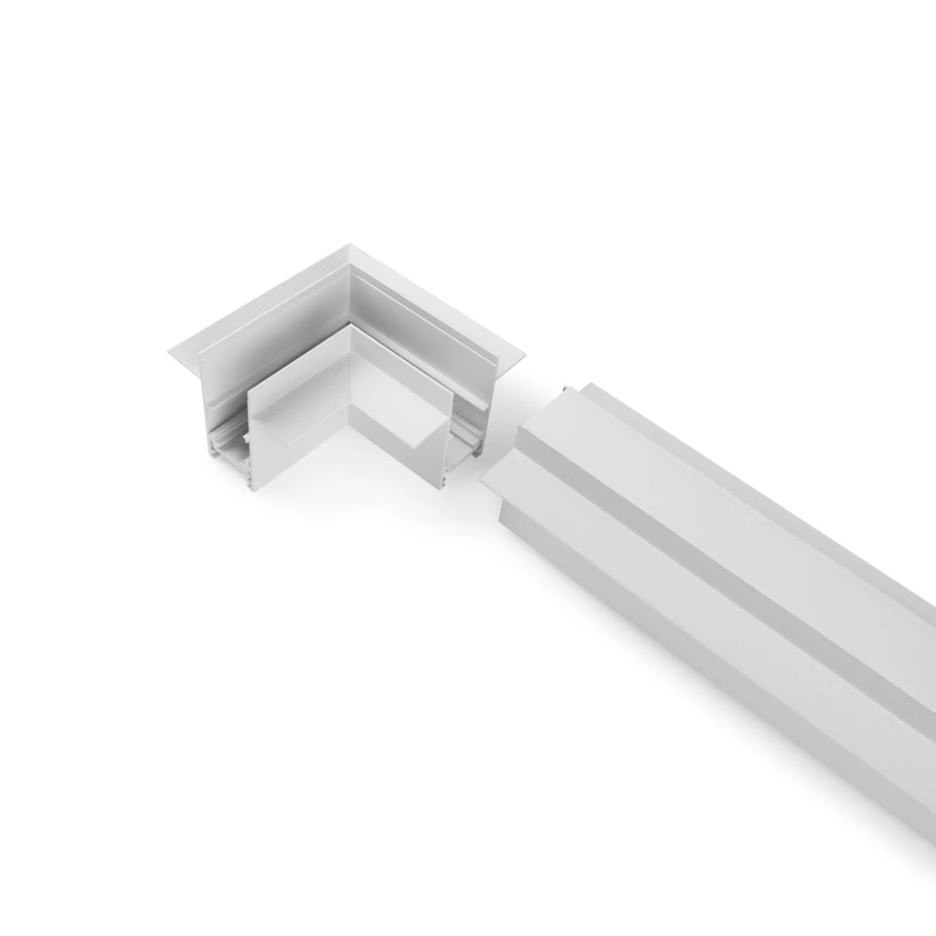 Unión en L para carriles magnéticos empotrables 20 mm - Horizontal