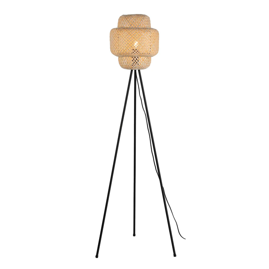 Lámpara de pie de mimbre "Onna"