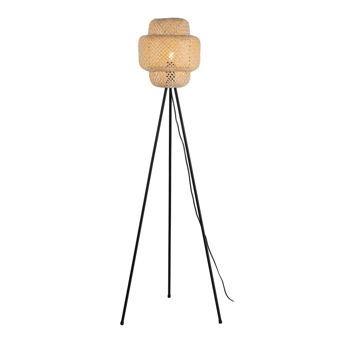 Lámpara de pie de mimbre "Onna"