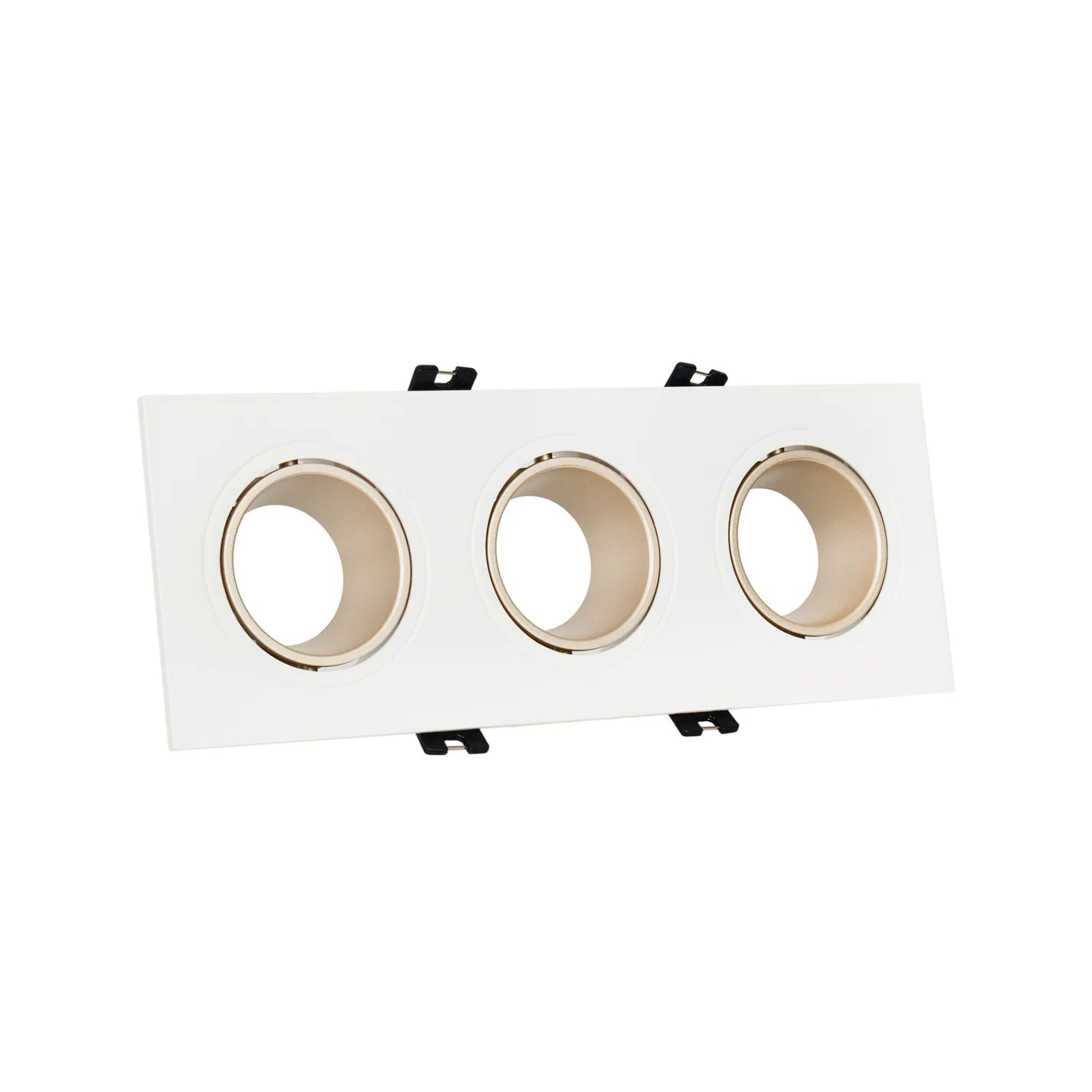 Kit downlight cuadrado basculante triple Bajo UGR + Portalámpara + Bombilla GU10