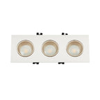 Kit downlight cuadrado basculante triple Bajo UGR + Portalámpara + Bombilla GU10