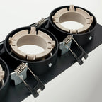 Kit downlight cuadrado basculante triple Bajo UGR + Portalámpara + Bombilla GU10