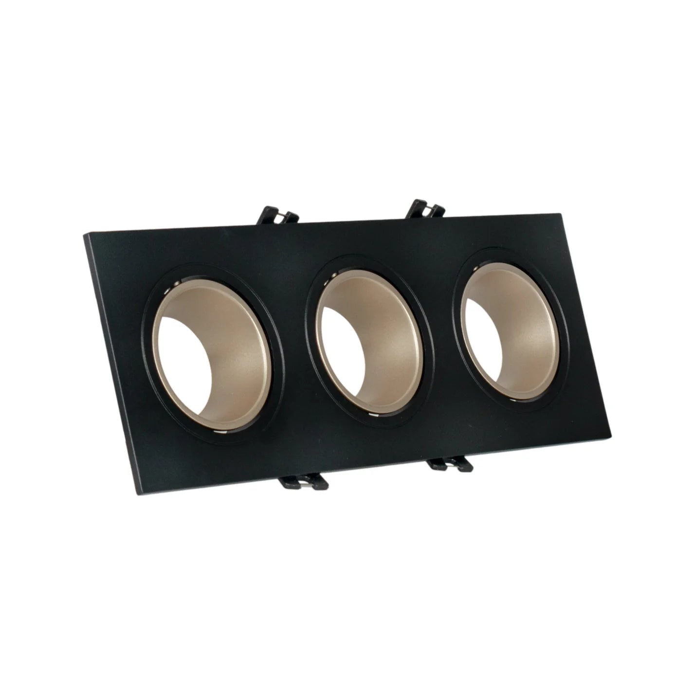 Kit downlight cuadrado basculante triple Bajo UGR + Portalámpara + Bombilla GU10