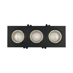 Kit downlight cuadrado basculante triple Bajo UGR + Portalámpara + Bombilla GU10