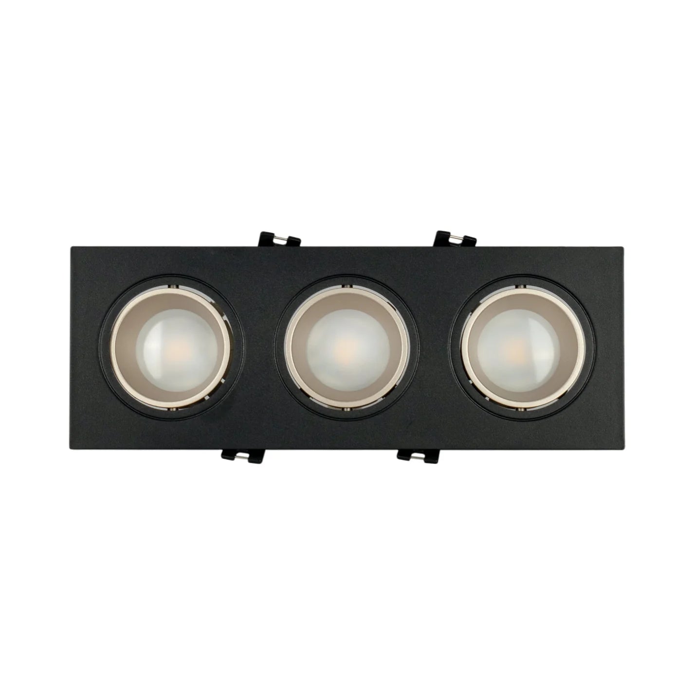 Kit downlight cuadrado basculante triple Bajo UGR + Portalámpara + Bombilla GU10