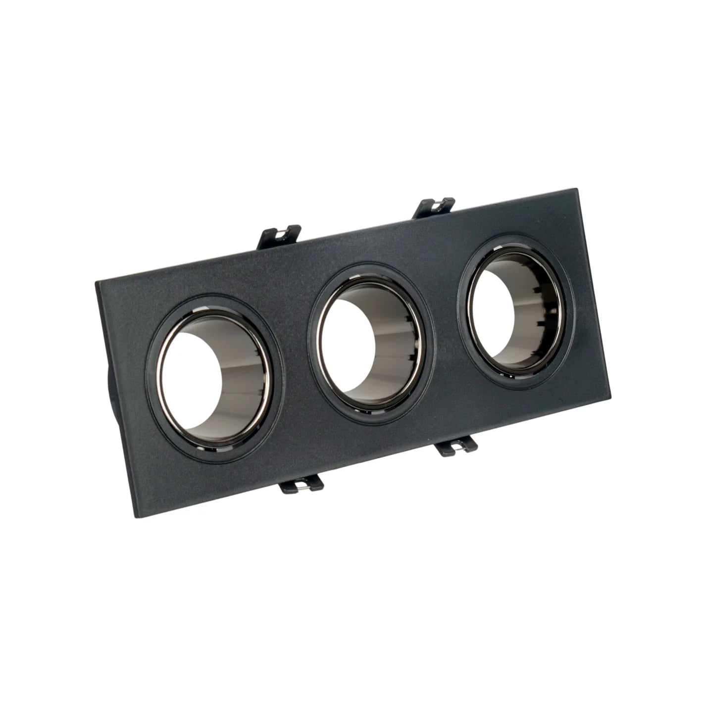 Kit downlight cuadrado basculante triple Bajo UGR + Portalámpara + Bombilla GU10