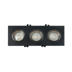 Kit downlight cuadrado basculante triple Bajo UGR + Portalámpara + Bombilla GU10