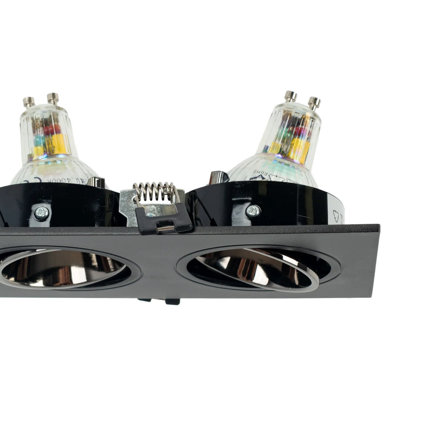 Kit downlight cuadrado basculante triple Bajo UGR + Portalámpara + Bombilla GU10
