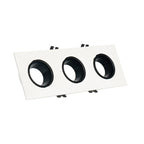 Kit downlight cuadrado basculante triple Bajo UGR + Portalámpara + Bombilla GU10