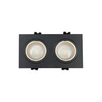 Kit downlight cuadrado basculante doble Bajo UGR + Portalámpara + Bombilla GU10