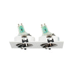 Kit downlight cuadrado basculante doble Bajo UGR + Portalámpara + Bombilla GU10
