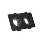 Kit downlight cuadrado basculante doble Bajo UGR + Portalámpara + Bombilla GU10