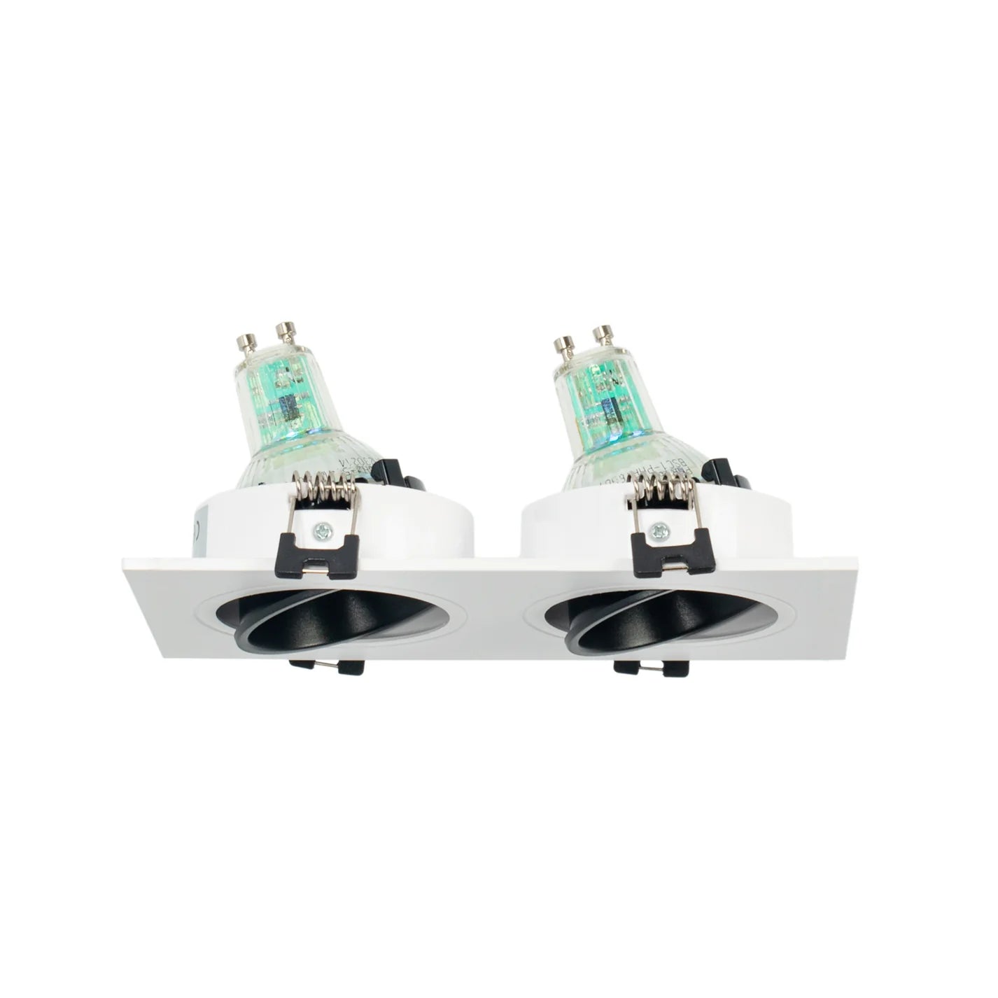 Kit downlight cuadrado basculante doble Bajo UGR + Portalámpara + Bombilla GU10