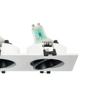Kit downlight cuadrado basculante doble Bajo UGR + Portalámpara + Bombilla GU10