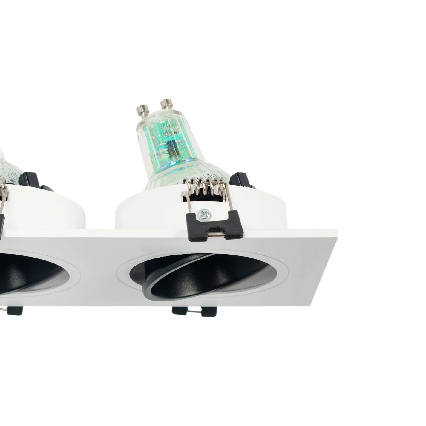 Kit downlight cuadrado basculante doble Bajo UGR + Portalámpara + Bombilla GU10