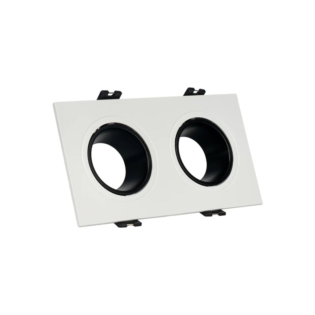 Kit downlight cuadrado basculante doble Bajo UGR + Portalámpara + Bombilla GU10