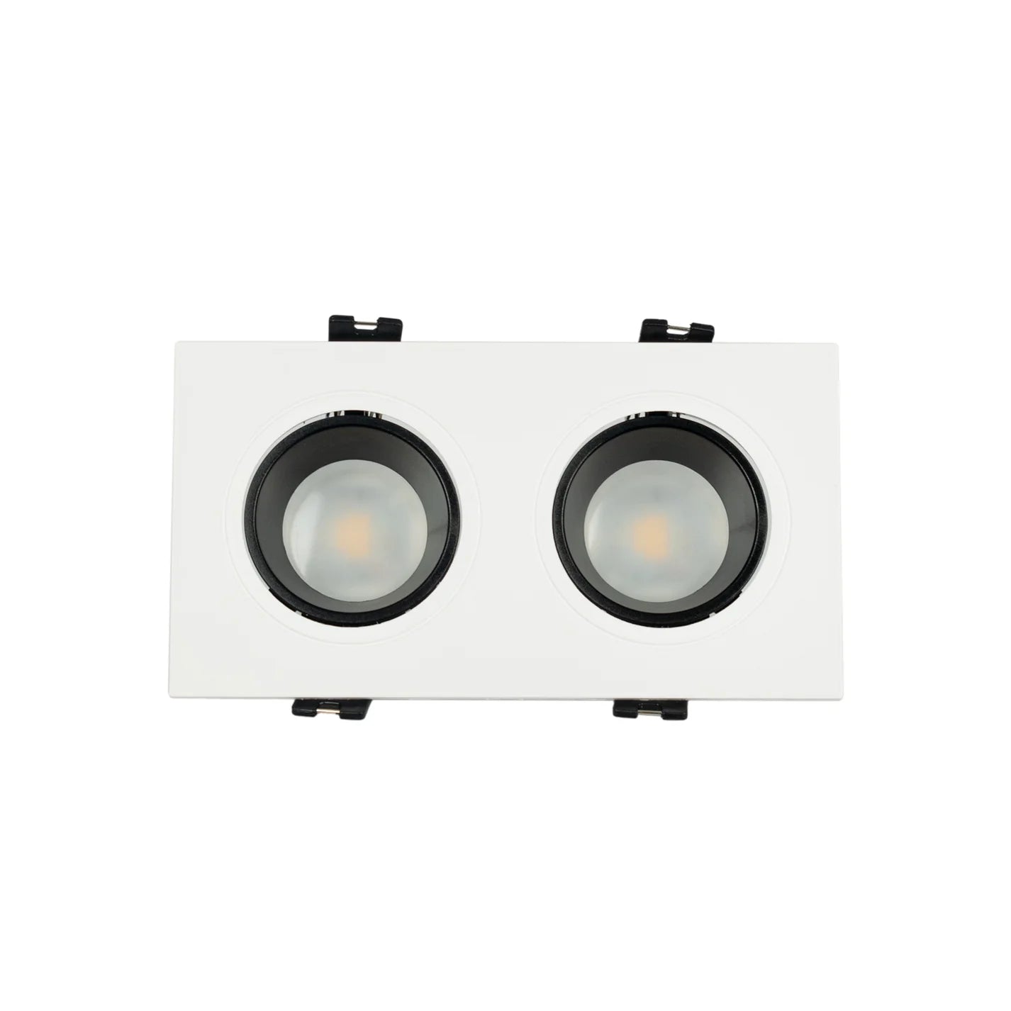Kit downlight cuadrado basculante doble Bajo UGR + Portalámpara + Bombilla GU10