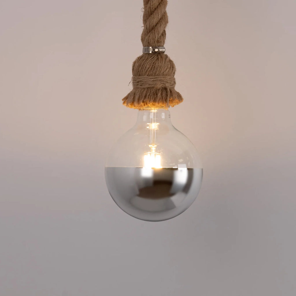Bombilla decorativa espejada plateada E27 G125 - 6W - 3000K