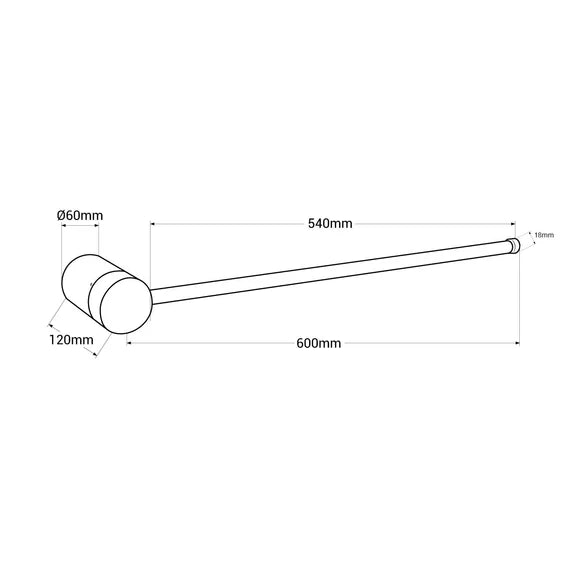 Aplique de pared minimalista lineal "KENDA-R" 10W - Rotatorio 360º - Blanco Cálido