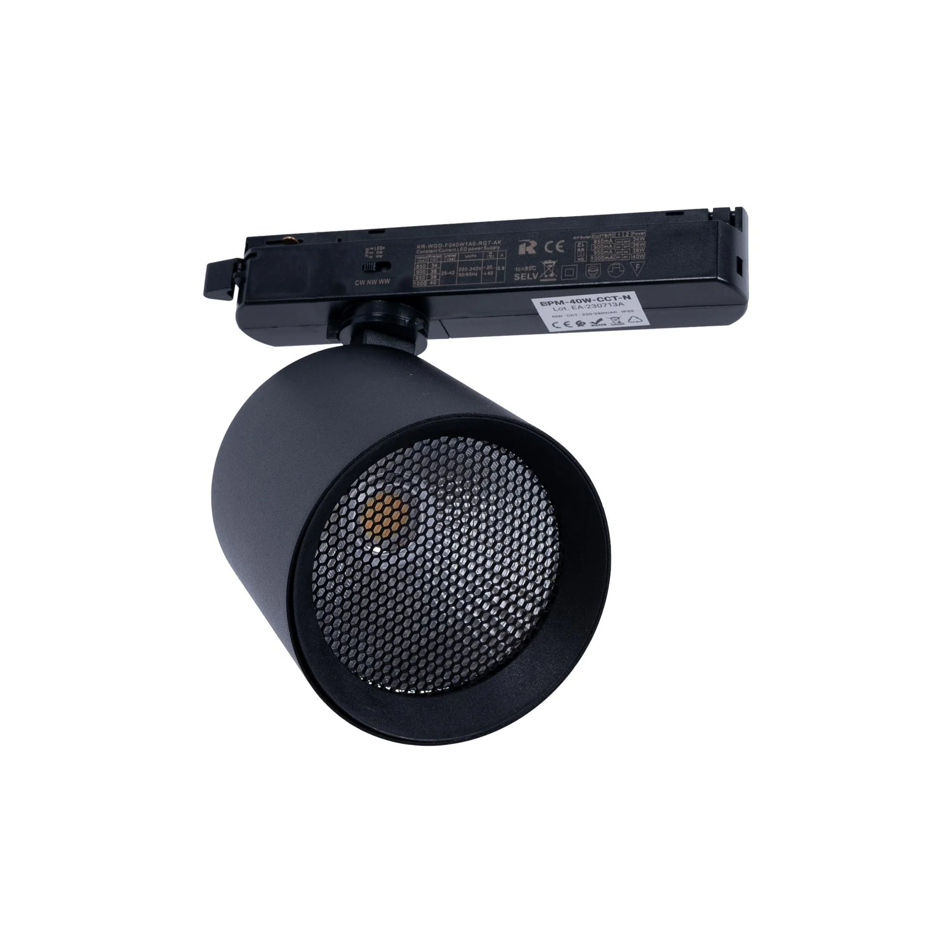 Proyector LED para riel monofásico CCT - 40W - CRI 90