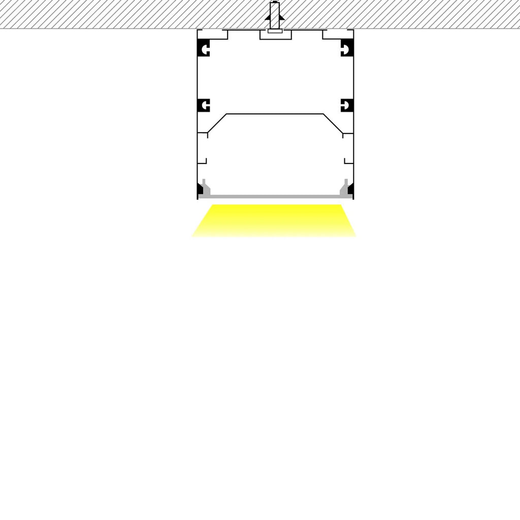 Perfil tira LED de superficie con difusor - Kit completo - 17,6x14,5mm - Tira LED ≤ 12 mm - 2 metros